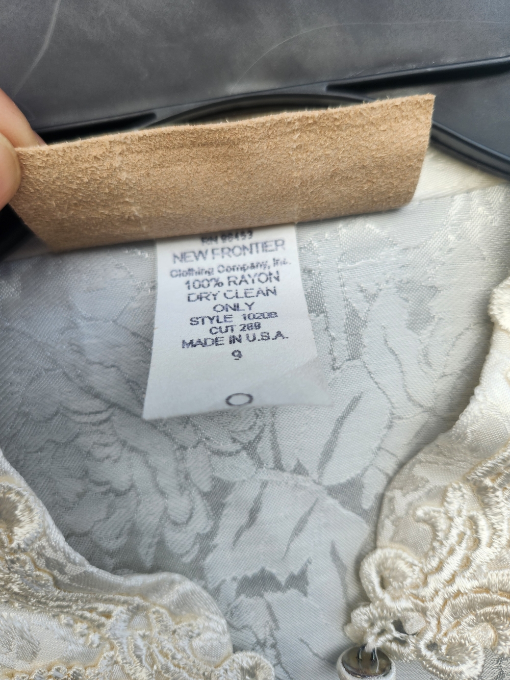 New Frontier Ivory Lace Maxi Dress with Ornate Neckline - Picture 4 of 12